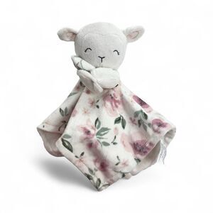 Modern Moments Gerber White Sheep Lovey Security Baby Blanket Pink Floral Plush